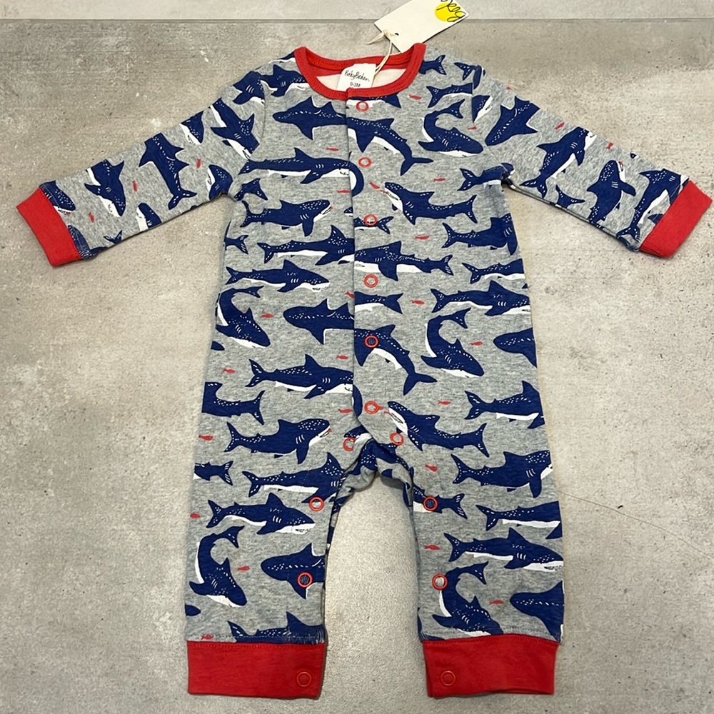 NWT Mini Boden Shark Romper / onesie